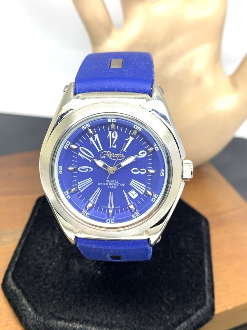 Reliance By Croton Men's Watch RE306051 Quartz Blue Dial Rubber Strap 42mm